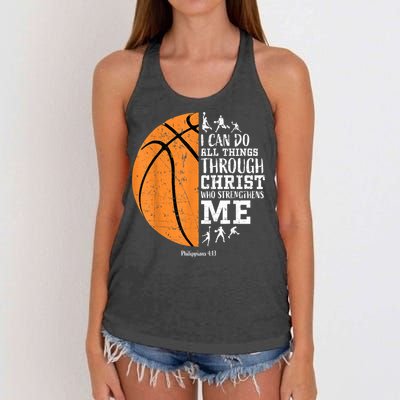 Christian Basketball Gift For Men Boys Kids Religious Gifts Women's Knotted Racerback Tank