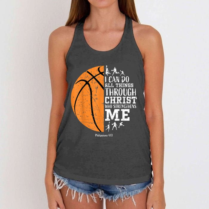 Christian Basketball Gift For Men Boys Kids Religious Gifts Women's Knotted Racerback Tank