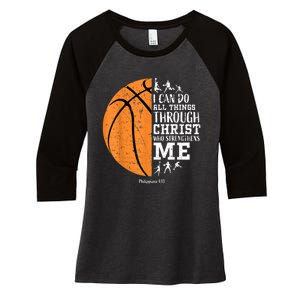 Christian Basketball Gift For Men Boys Kids Religious Gifts Women's Tri-Blend 3/4-Sleeve Raglan Shirt