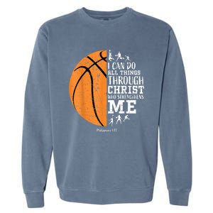 Christian Basketball Gift For Men Boys Kids Religious Gifts Garment-Dyed Sweatshirt