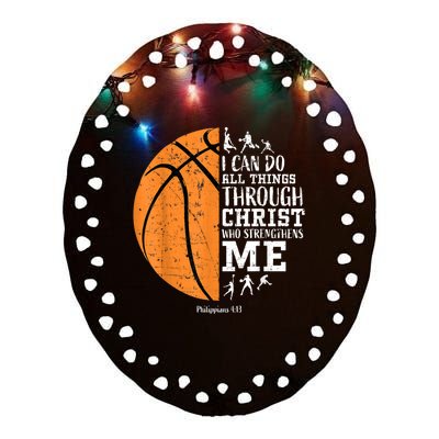 Christian Basketball Gift For Men Boys Kids Religious Gifts Ceramic Oval Ornament