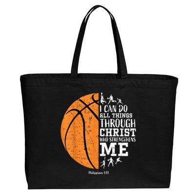 Christian Basketball Gift For Men Boys Kids Religious Gifts Cotton Canvas Jumbo Tote