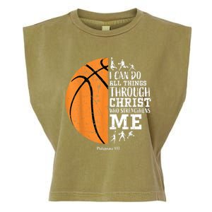 Christian Basketball Gift For Men Boys Kids Religious Gifts Garment-Dyed Women's Muscle Tee