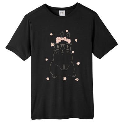 Cute Bunny Glasses Flower Tiara Headband Happy Easter Day Tall Fusion ChromaSoft Performance T-Shirt