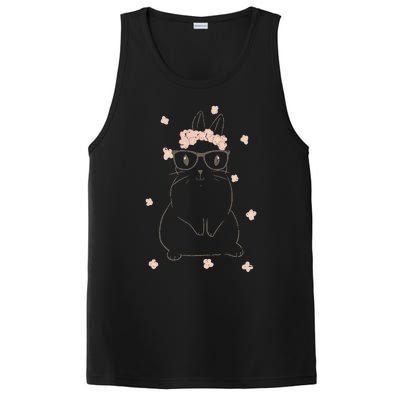 Cute Bunny Glasses Flower Tiara Headband Happy Easter Day PosiCharge Competitor Tank