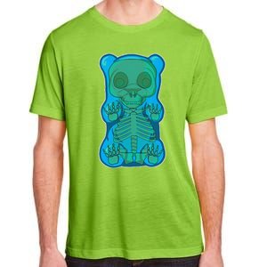 Classic Blue GUMMY BEAR Skeleton Anatomy Halloween Adult ChromaSoft Performance T-Shirt