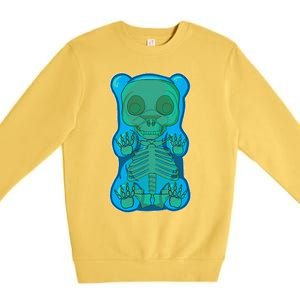 Classic Blue GUMMY BEAR Skeleton Anatomy Halloween Premium Crewneck Sweatshirt