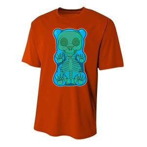 Classic Blue GUMMY BEAR Skeleton Anatomy Halloween Performance Sprint T-Shirt