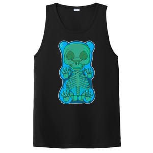 Classic Blue GUMMY BEAR Skeleton Anatomy Halloween PosiCharge Competitor Tank