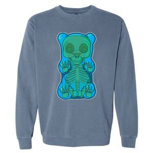 Classic Blue GUMMY BEAR Skeleton Anatomy Halloween Garment-Dyed Sweatshirt