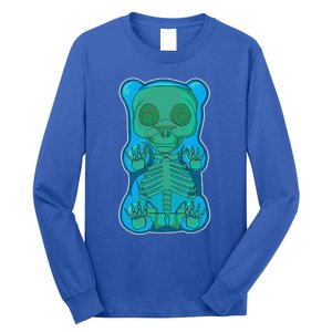 Classic Blue GUMMY BEAR Skeleton Anatomy Halloween Long Sleeve Shirt