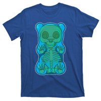 Classic Blue GUMMY BEAR Skeleton Anatomy Halloween T-Shirt