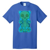 Classic Blue GUMMY BEAR Skeleton Anatomy Halloween Tall T-Shirt