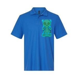 Classic Blue GUMMY BEAR Skeleton Anatomy Halloween Softstyle Adult Sport Polo