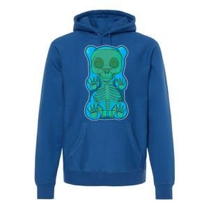 Classic Blue GUMMY BEAR Skeleton Anatomy Halloween Premium Hoodie