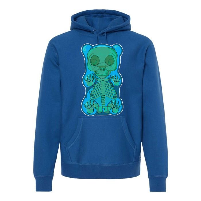 Classic Blue GUMMY BEAR Skeleton Anatomy Halloween Premium Hoodie