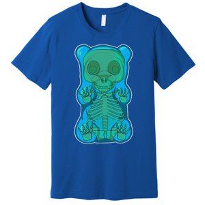 Classic Blue GUMMY BEAR Skeleton Anatomy Halloween Premium T-Shirt