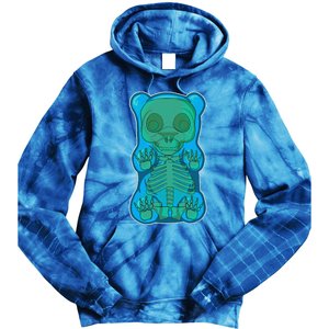 Classic Blue GUMMY BEAR Skeleton Anatomy Halloween Tie Dye Hoodie