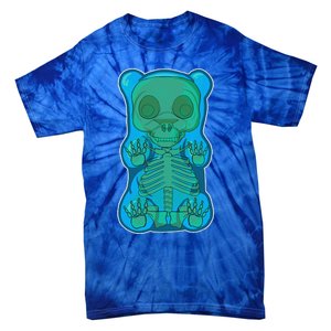 Classic Blue GUMMY BEAR Skeleton Anatomy Halloween Tie-Dye T-Shirt