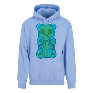 Classic Blue GUMMY BEAR Skeleton Anatomy Halloween Unisex Surf Hoodie