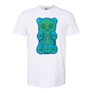 Classic Blue GUMMY BEAR Skeleton Anatomy Halloween Softstyle CVC T-Shirt