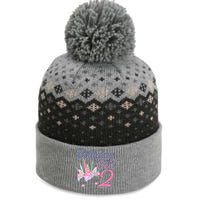 Cute Birthday Girl Second 2nd Birthday Unicorn The Baniff Cuffed Pom Beanie