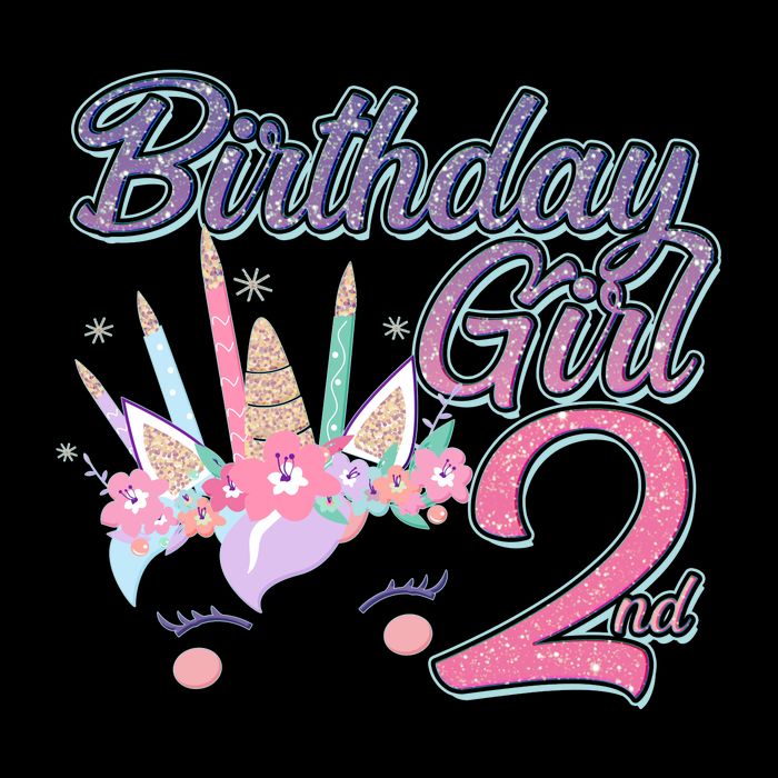 Cute Birthday Girl Second 2nd Birthday Unicorn Sweatshirt