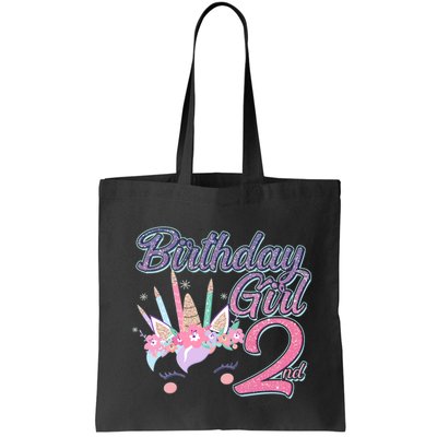 Cute Birthday Girl Second 2nd Birthday Unicorn Bag