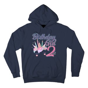 Cute Birthday Girl Second 2nd Birthday Unicorn Hoodie