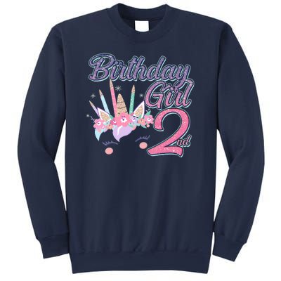 Cute Birthday Girl Second 2nd Birthday Unicorn Sweatshirt