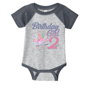 Cute Birthday Girl Second 2nd Birthday Unicorn Infant Baby Jersey Bodysuit