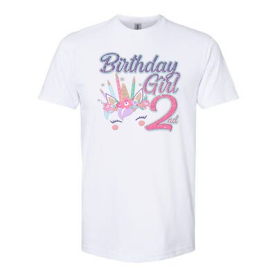 Cute Birthday Girl Second 2nd Birthday Unicorn Softstyle® CVC T-Shirt