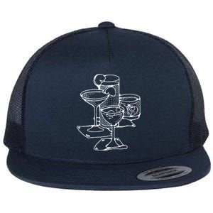 Cocktails Bartender Gift Flat Bill Trucker Hat