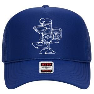 Cocktails Bartender Gift High Crown Mesh Back Trucker Hat