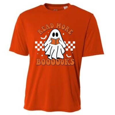 Cute Booooks Ghost Read More Books Funny Teacher Halloween Cooling Performance Crew T-Shirt