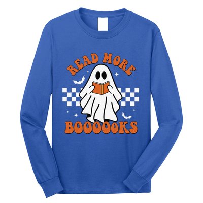 Cute Booooks Ghost Read More Books Funny Teacher Halloween Long Sleeve Shirt