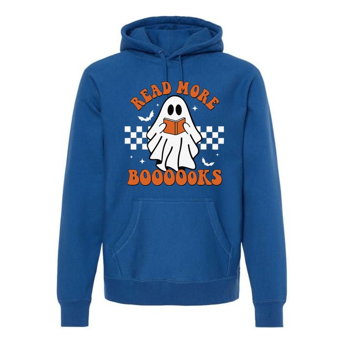 Cute Booooks Ghost Read More Books Funny Teacher Halloween Premium Hoodie