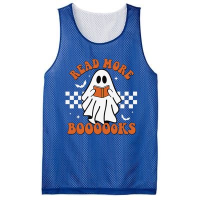 Cute Booooks Ghost Read More Books Funny Teacher Halloween Mesh Reversible Basketball Jersey Tank