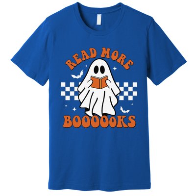 Cute Booooks Ghost Read More Books Funny Teacher Halloween Premium T-Shirt