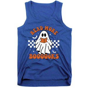 Cute Booooks Ghost Read More Books Funny Teacher Halloween Tank Top