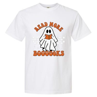 Cute Booooks Ghost Read More Books Funny Teacher Halloween Garment-Dyed Heavyweight T-Shirt