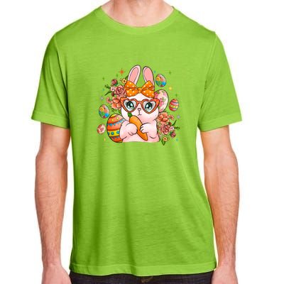 Cute Bunny Glasses Easter Day Gift Easter Egg Adult ChromaSoft Performance T-Shirt