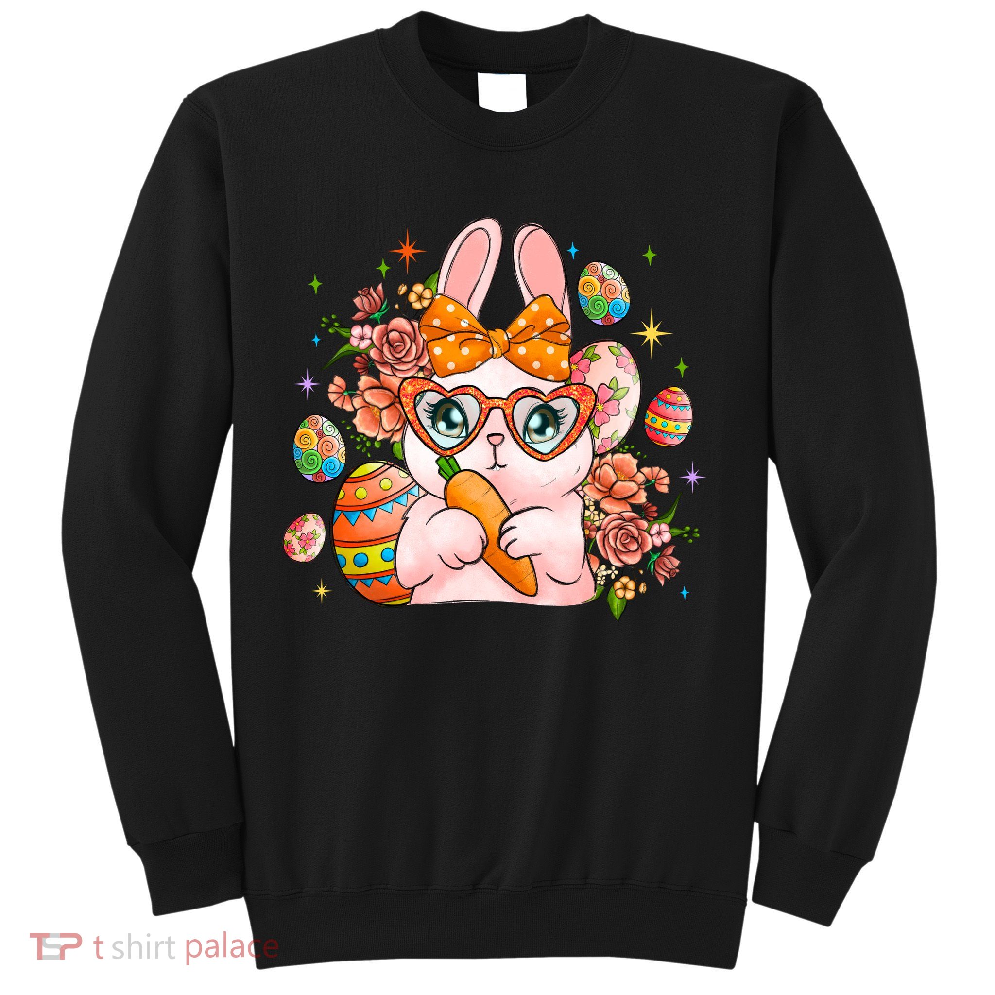 Cute Bunny Glasses Easter Day Gift Easter Egg Sweatshirt