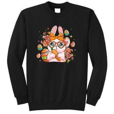 Cute Bunny Glasses Easter Day Gift Easter Egg Sweatshirt