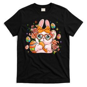 Cute Bunny Glasses Easter Day Gift Easter Egg T-Shirt