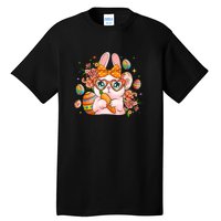 Cute Bunny Glasses Easter Day Gift Easter Egg Tall T-Shirt