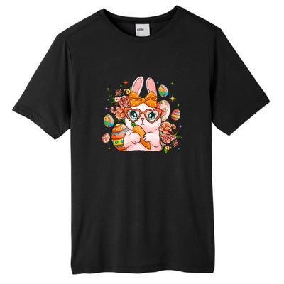 Cute Bunny Glasses Easter Day Gift Easter Egg Tall Fusion ChromaSoft Performance T-Shirt