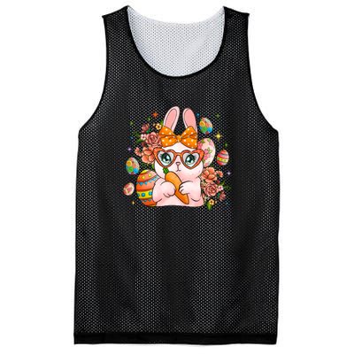 Cute Bunny Glasses Easter Day Gift Easter Egg Mesh Reversible Basketball Jersey Tank