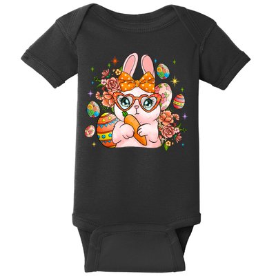 Cute Bunny Glasses Easter Day Gift Easter Egg Baby Bodysuit