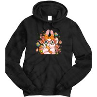 Cute Bunny Glasses Easter Day Gift Easter Egg Tie Dye Hoodie